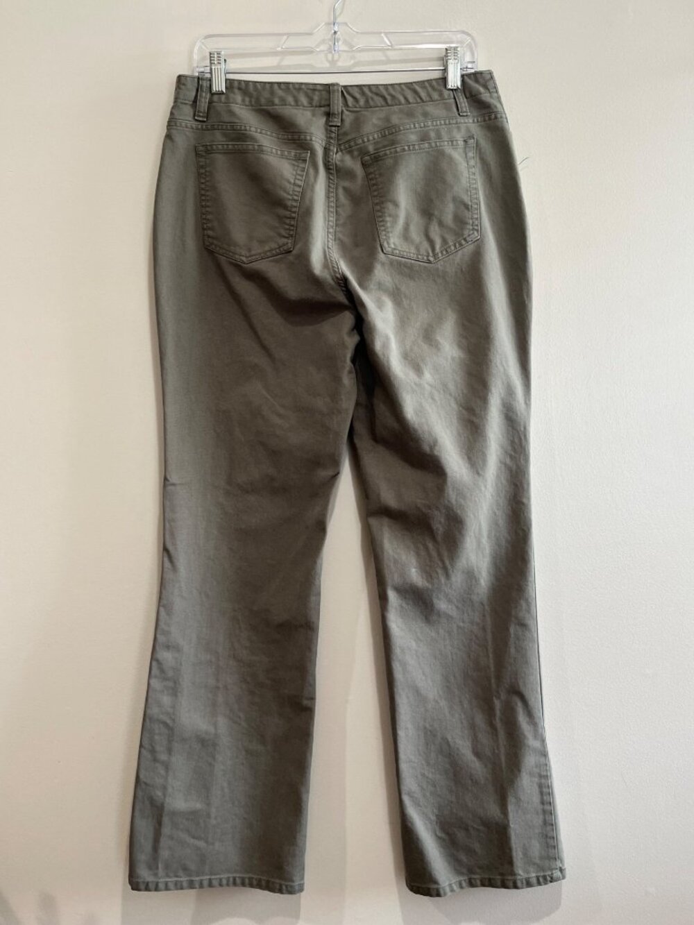 Faded Glory Vtg 90s High Rise Pants Womens 10 Olive Green Button Fly 100% Cotton - Picture 2 of 8